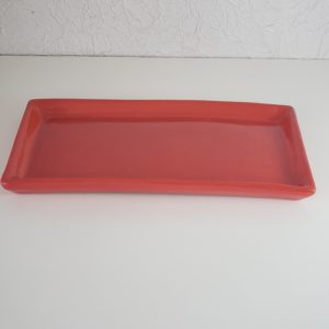 Bandeja cerâmica retangular cor Vermelho