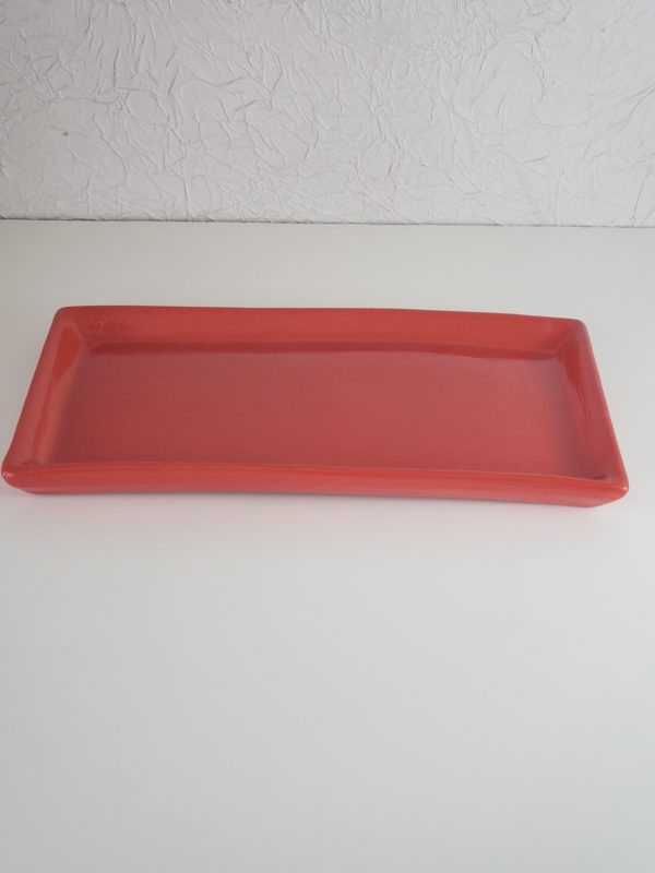 Bandeja cerâmica retangular cor Vermelho Bandeja cerâmica retangular cor Vermelho