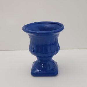 Vaso Grego em Cerâmica Azul Bic