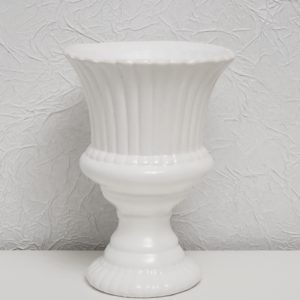 Vaso taça Real em Cerâmica Branco