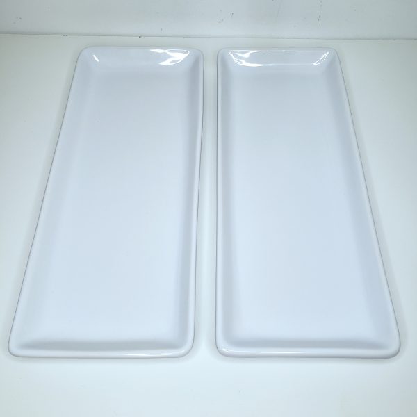 Bandeja cerâmica retangular cor Branco