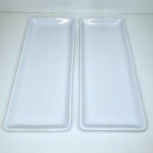 Bandeja cerâmica retangular cor Branco
