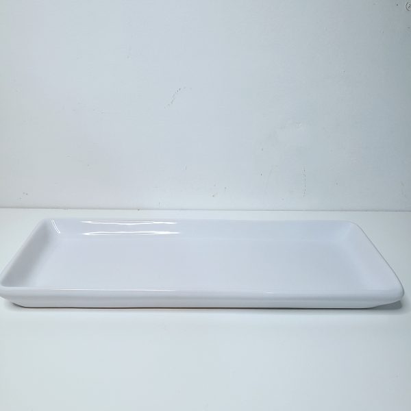 Bandeja cerâmica retangular cor Branco