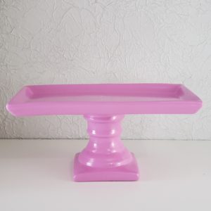 Suporte para doces cerâmica retangular cor Pink