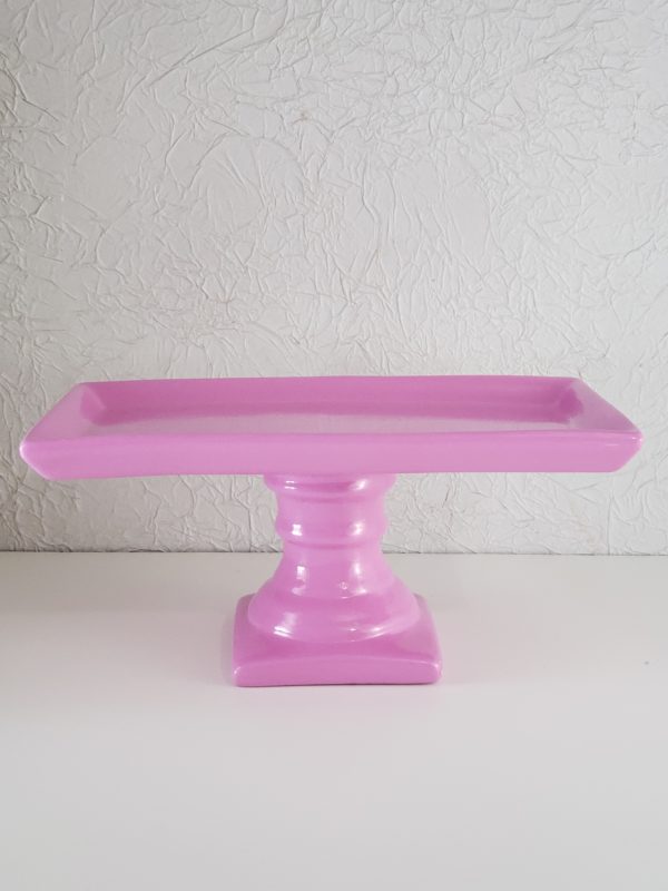 Suporte para doces cerâmica retangular cor Pink Suporte para doces cerâmica retangular cor Pink