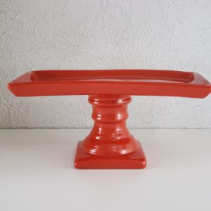Suporte para doces cerâmica retangular cor Vermelho