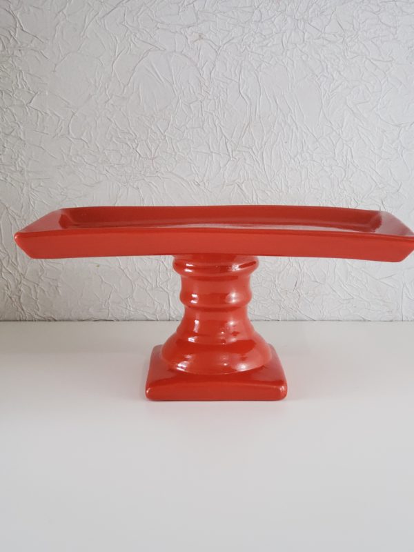 Suporte para doces cerâmica retangular cor Vermelho Suporte para doces cerâmica retangular cor Vermelho