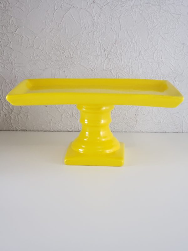 Suporte para doces cerâmica retangular cor Amarelo Suporte para doces cerâmica retangular cor Amarelo