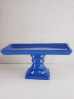 Suporte para doces cerâmica retangular cor Azul Bic