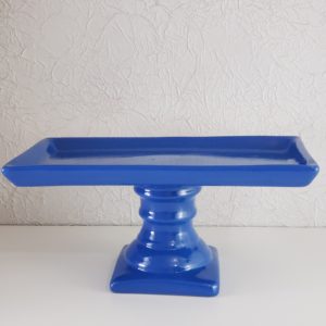 Suporte para doces cerâmica retangular cor Azul Bic