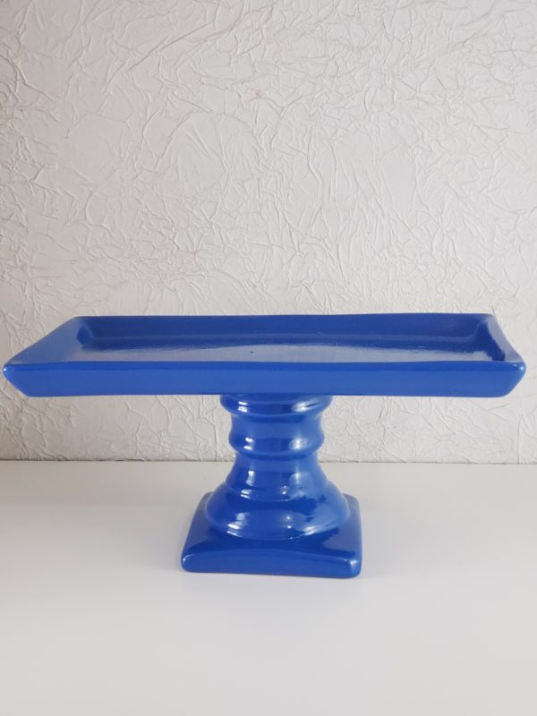 Suporte para doces cerâmica retangular cor Azul Bic Suporte para doces cerâmica retangular cor Azul Bic