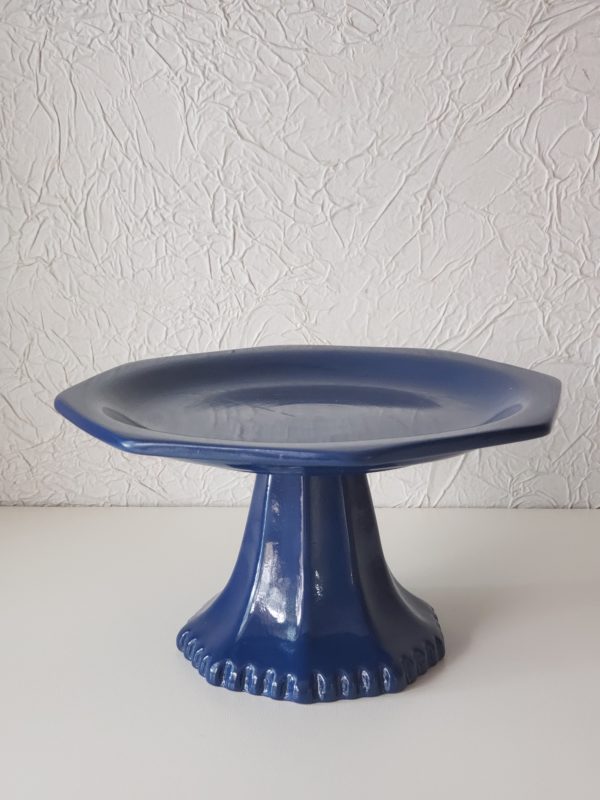 Suporte Doces Cerâmica Azul Cobalto Suporte Doces Cerâmica Azul Cobalto