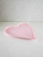Bandeja em cerâmica coração Rosa Claro