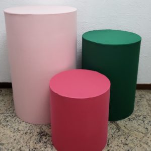 Capas para Trio mesas cilindro Cores Rosa/Verde/Pink