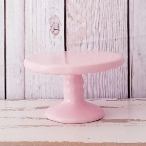 Suporte de cerâmica redondo babado cor Rosa