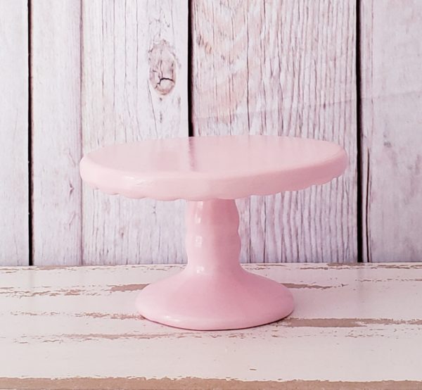 Suporte de cerâmica redondo babado cor Rosa