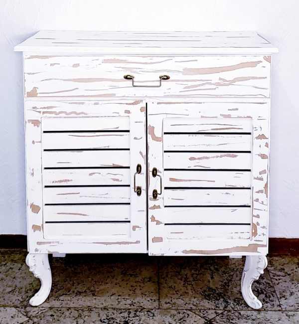 Comoda Persiana Rustica Branca Comoda Persiana Rustica Branca