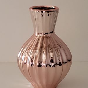 Vaso Cerâmica Espelhado Rose Gold