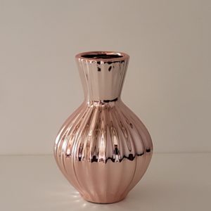 Vaso Cerâmica Espelhado Rose Gold