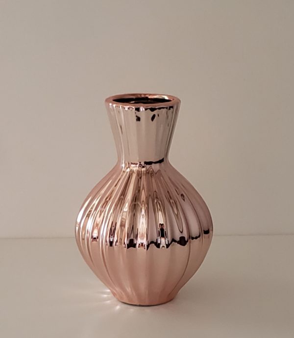 Vaso Cerâmica Espelhado Rose Gold Vaso Cerâmica Espelhado Rose Gold