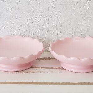 Bandeja cerâmica redonda babado