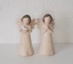 kit Anjos Batizado Resina Bege