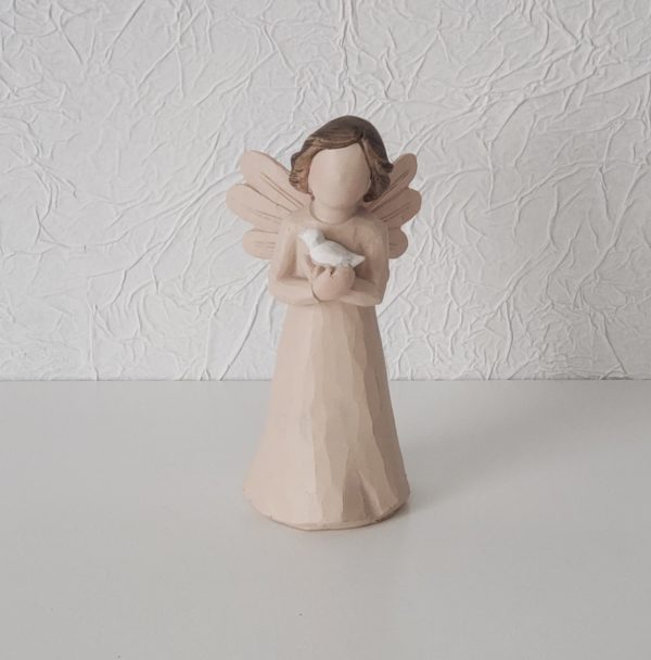 kit Anjos Batizado Resina Bege