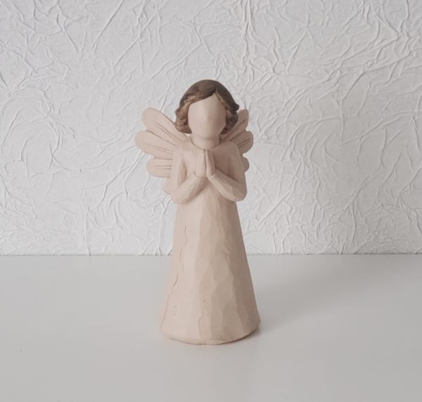 kit Anjos Batizado Resina Bege