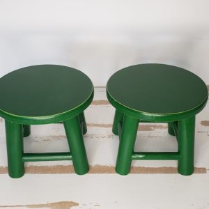 Mini Banquinho Redondo Verde Escuro