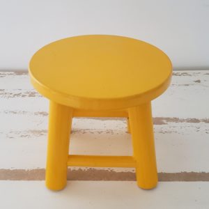 Mini Banquinho Redondo Amarelo