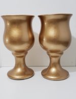 Vaso Taça em Cerâmica Dourado