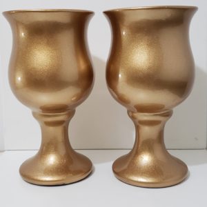 Vaso Taça em Cerâmica Dourado