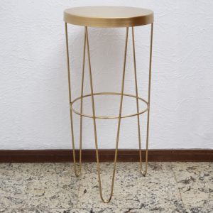 Mesa de Ferro Redonda Dourada