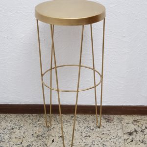 Mesa de Ferro Redonda Dourada