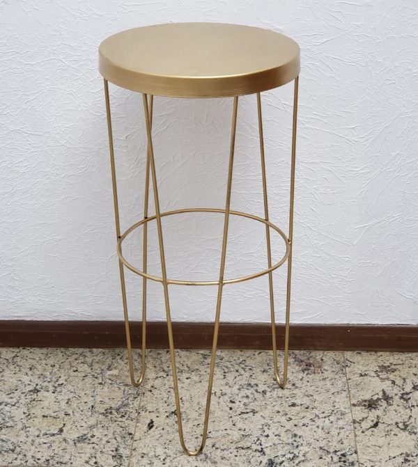 Mesa de Ferro Redonda Dourada