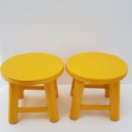 Mini Banquinho Redondo Amarelo Locação