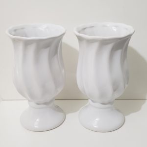 Vaso Torcido em Cerâmica Branco