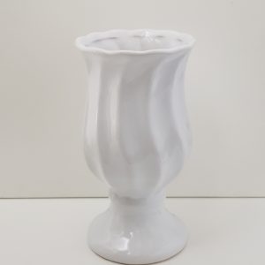 Vaso Torcido em Cerâmica Branco