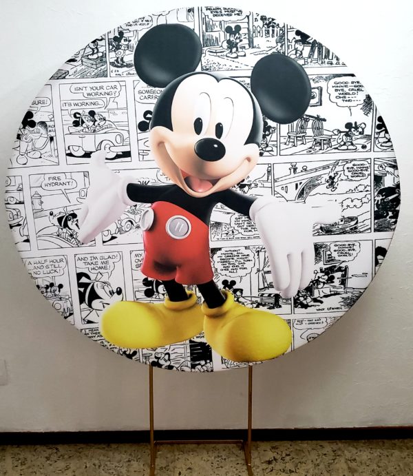 Suporte Redondo com Tecido Sublimado Mickey Locação