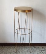 Mesa de Ferro Redonda Dourada P