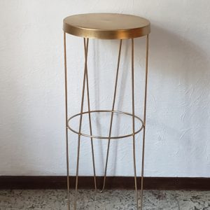 Mesa de Ferro Redonda Dourada P
