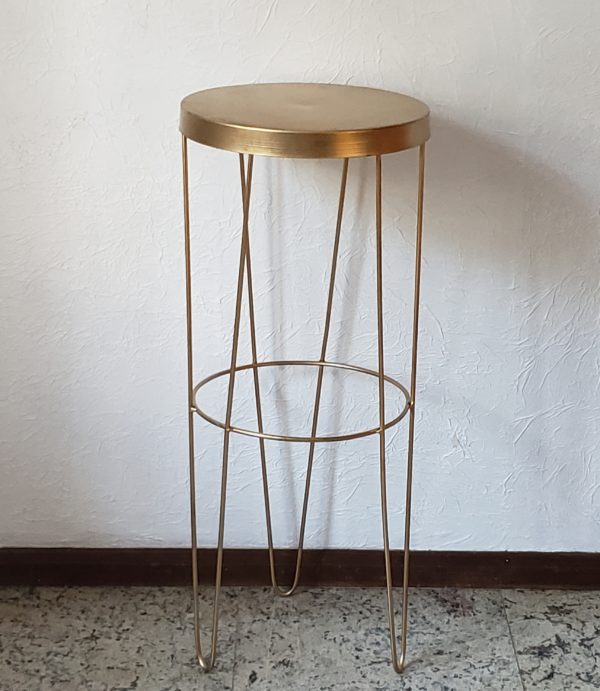 Mesa de Ferro Redonda Dourada P