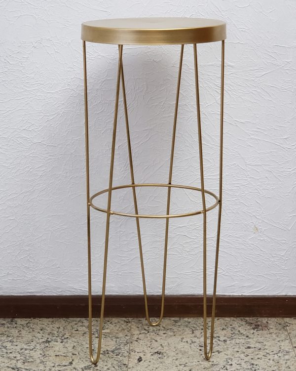 Mesa de Ferro Redonda Dourada P