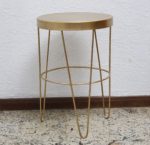 Mesa de Ferro Redonda Dourada P