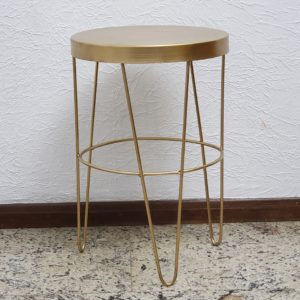 Mesa de Ferro Redonda Dourada P