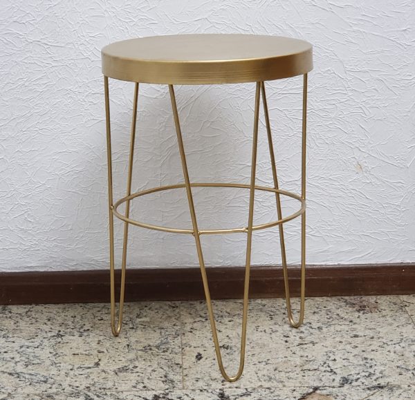 Mesa de Ferro Redonda Dourada P Mesa de Ferro Redonda Dourada P