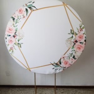Suporte Redondo com Tecido Sublimado Flores