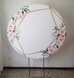 Suporte Redondo com Tecido Sublimado Flores