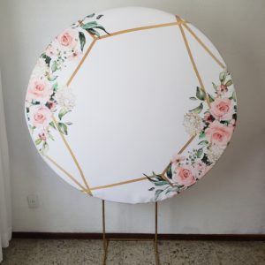 Suporte Redondo com Tecido Sublimado Flores