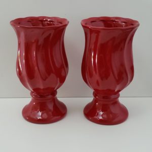 Vaso Torcido em Cerâmica Vermelho M